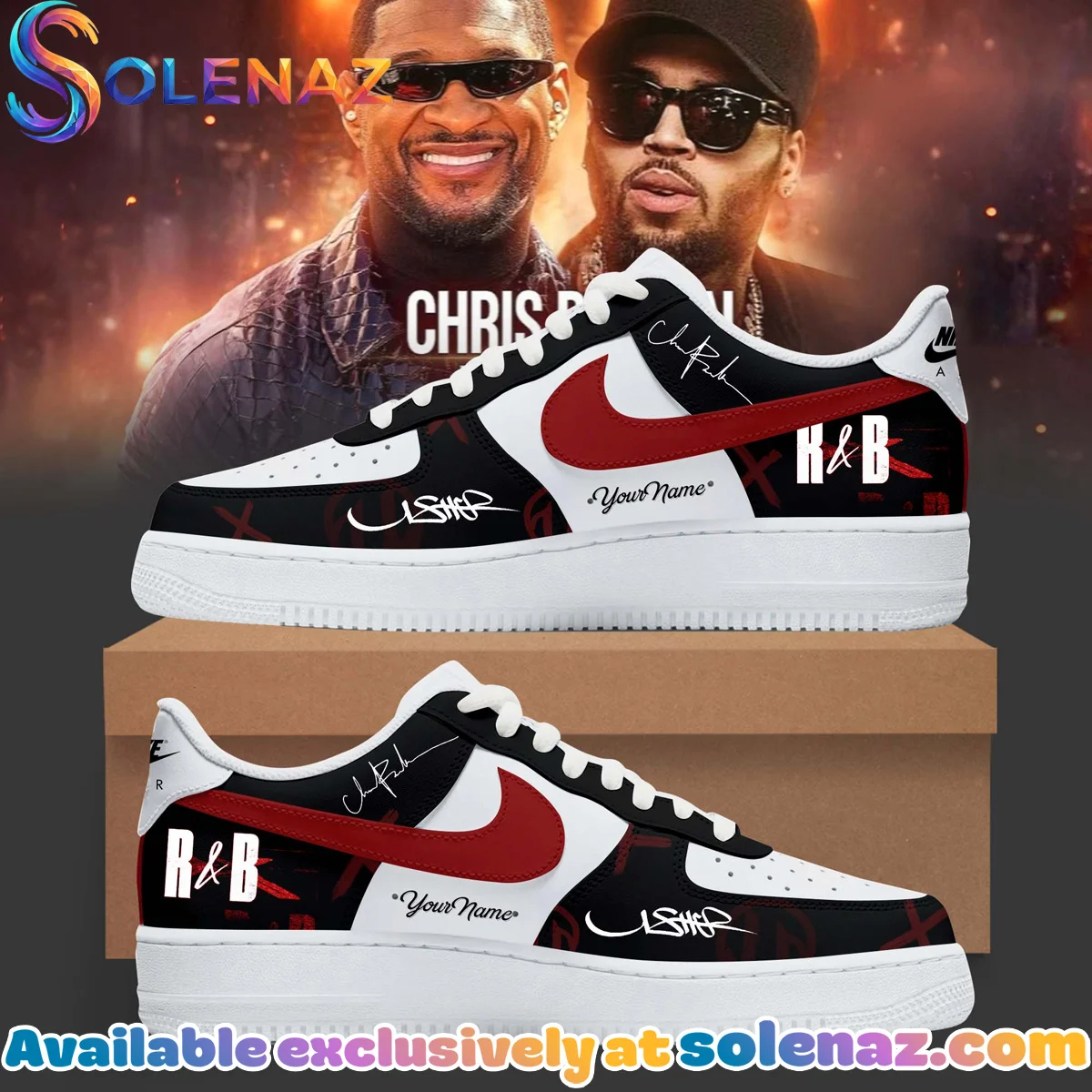 Chris Brown x Raymond Usher R&B Tour Custom Air Force 1 & Jordan 1 Shoes