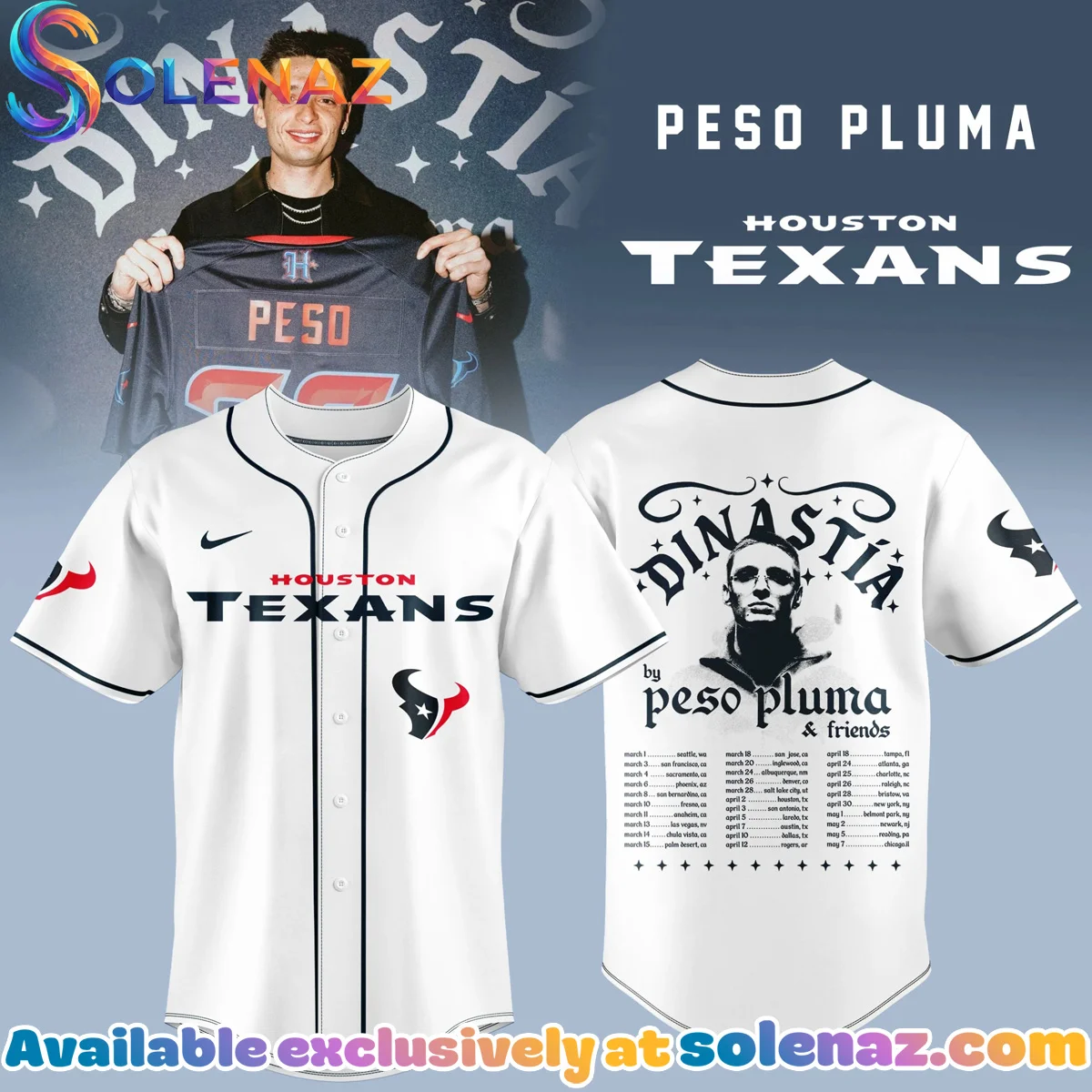 Houston Football Dinastia Style Tour Jersey