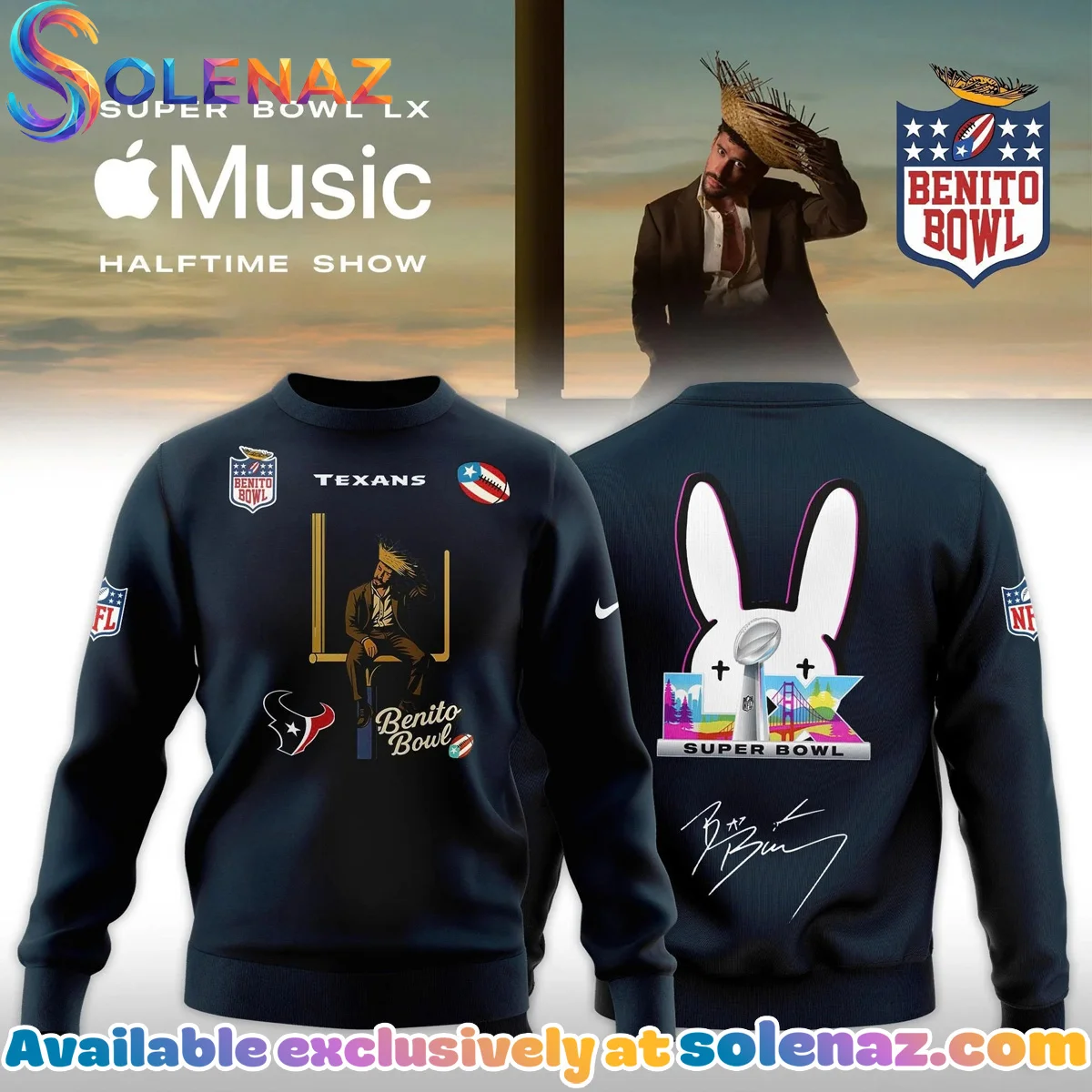 Houston Texans x Bad Bunny Super Bowl LX The Halftime Show T-Shirt & Hoodie