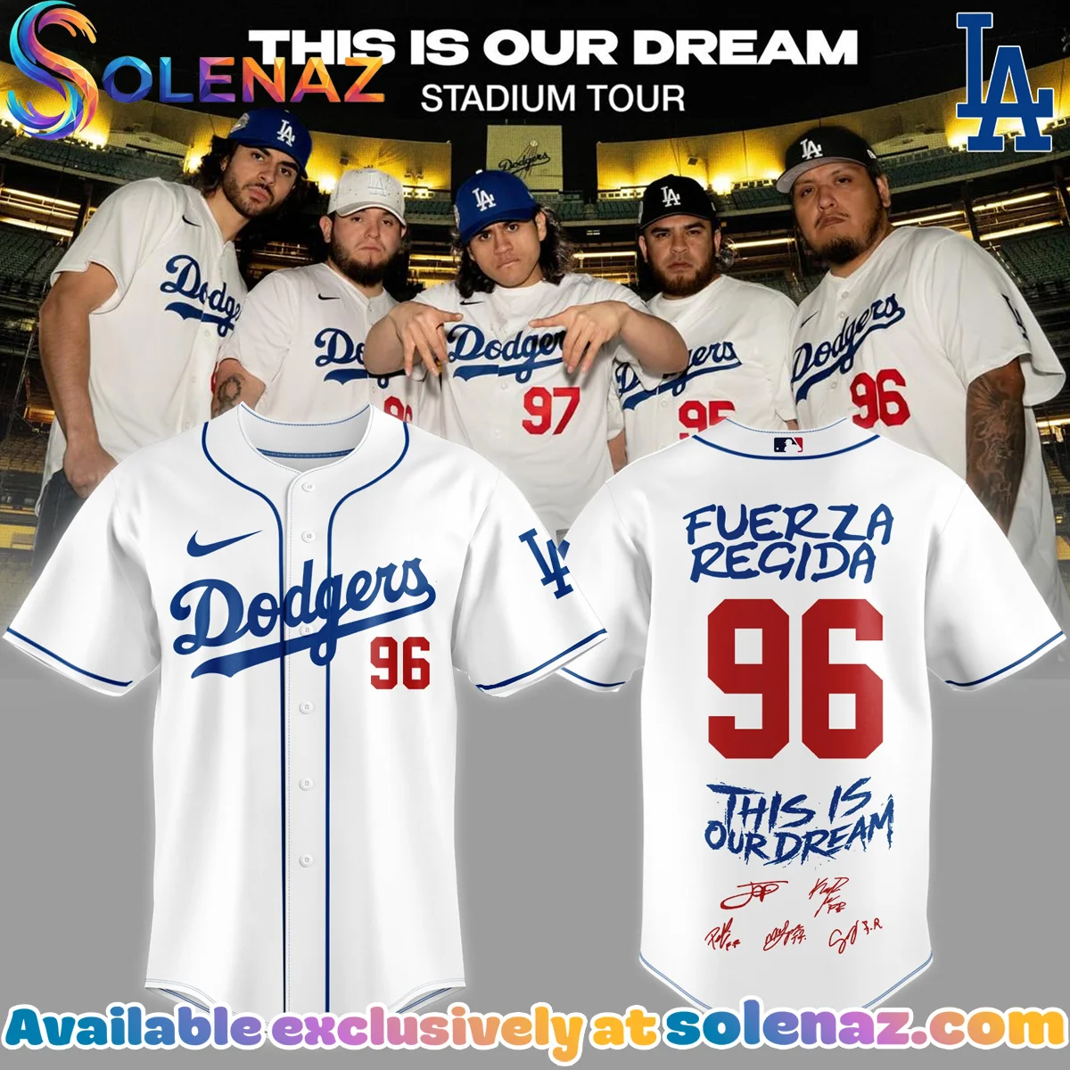 Vintage Los Angeles Dodgers x Fuerza Regida This Is Our Dream Stadium Tour Jersey