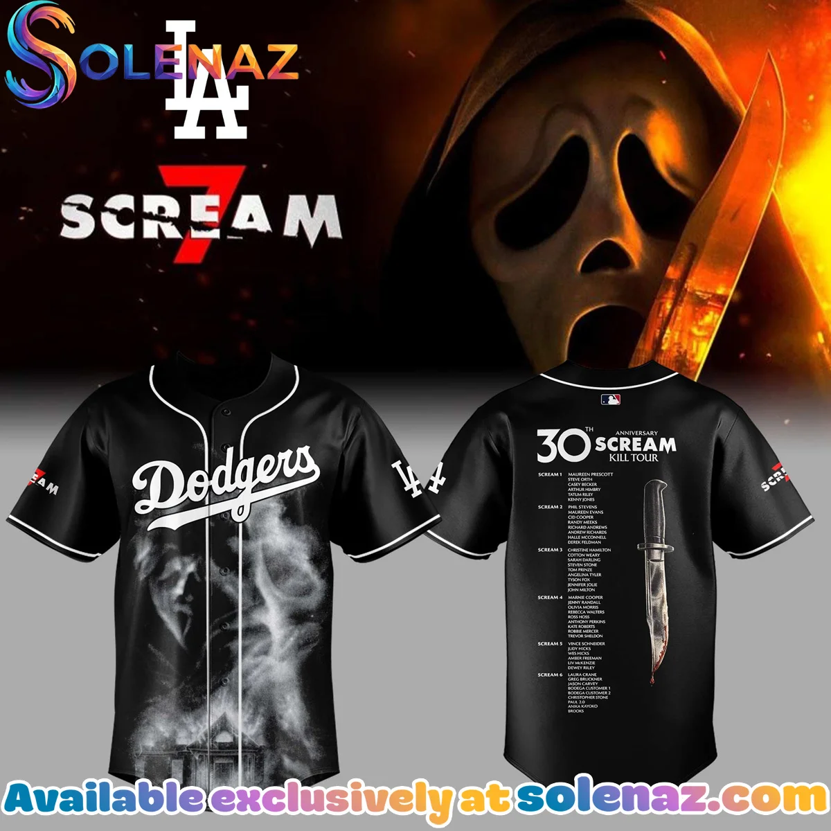 Los Angeles Dodgers x Scream Baseball Jersey