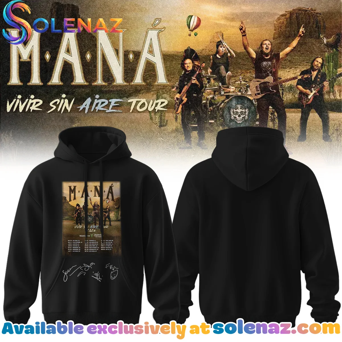 Mana Vivir Sin Aire Tour Shirt & Hoodie (Release 3)