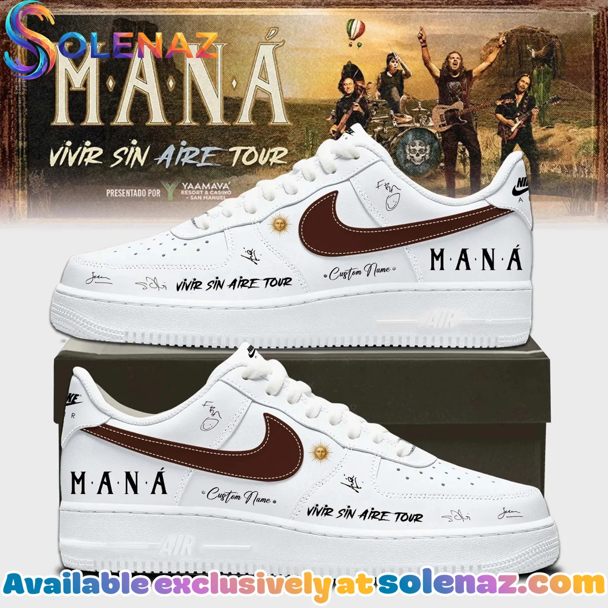 Mana Vivir Sin Aire Tour Custom Air Force 1 & Jordan 1 Shoes - Variant 3