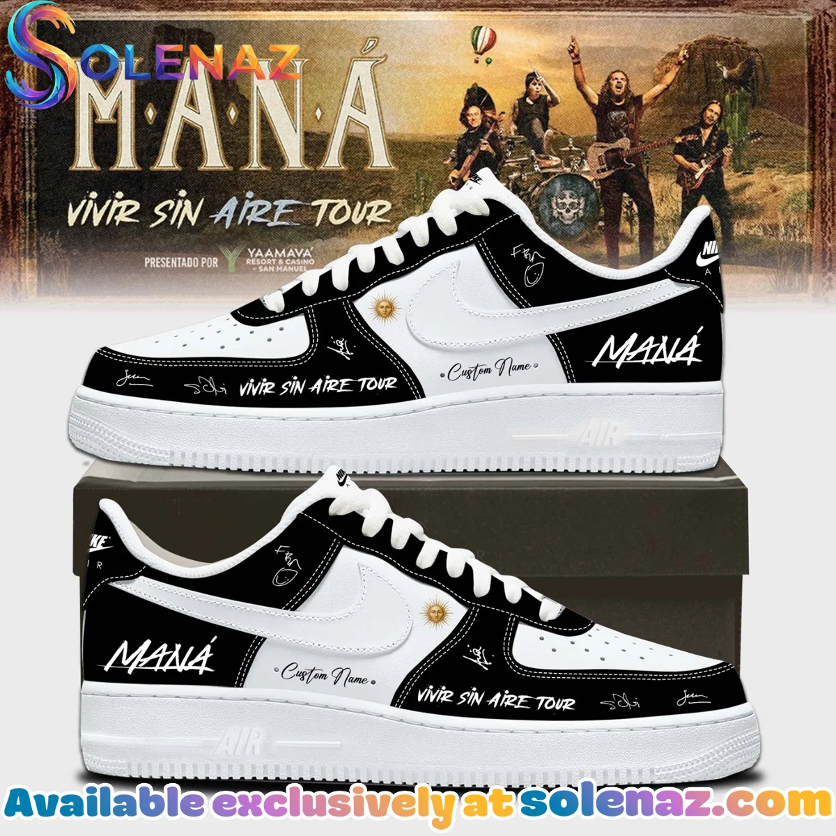 Mana Vivir Sin Aire Tour Custom Air Force 1 & Jordan 1 Shoes