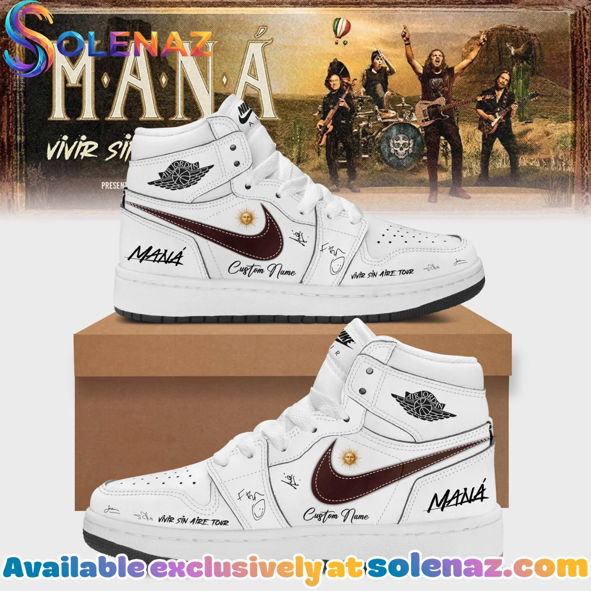 Mana Vivir Sin Aire Tour Custom Air Force 1 & Jordan 1 Shoes - Variant 1