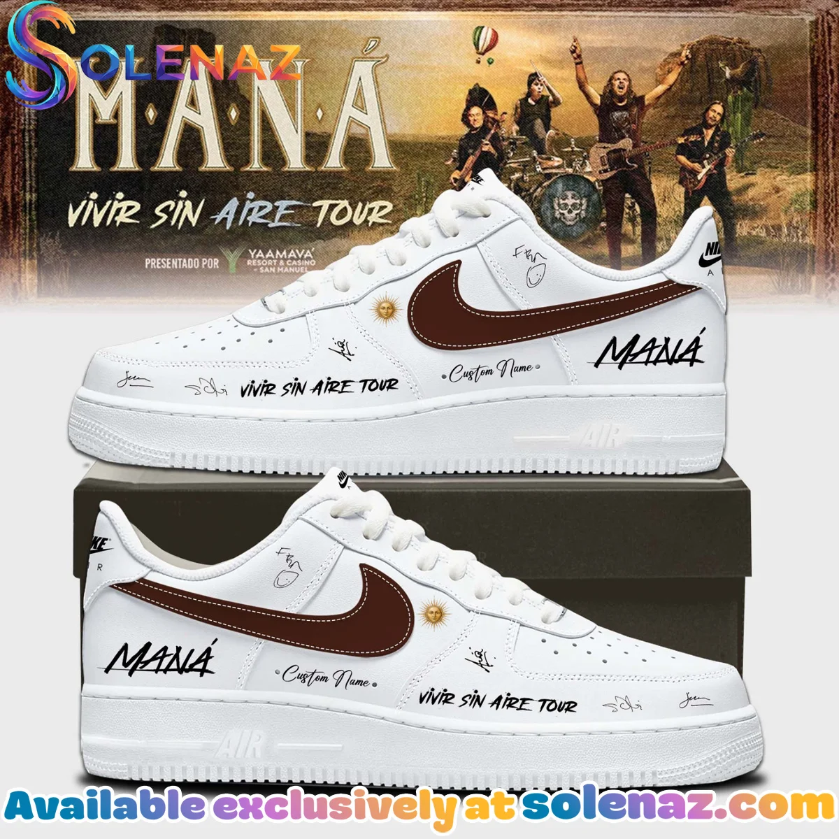 Mana Vivir Sin Aire Tour Custom Air Force 1 & Jordan 1 Shoes (Design 2)