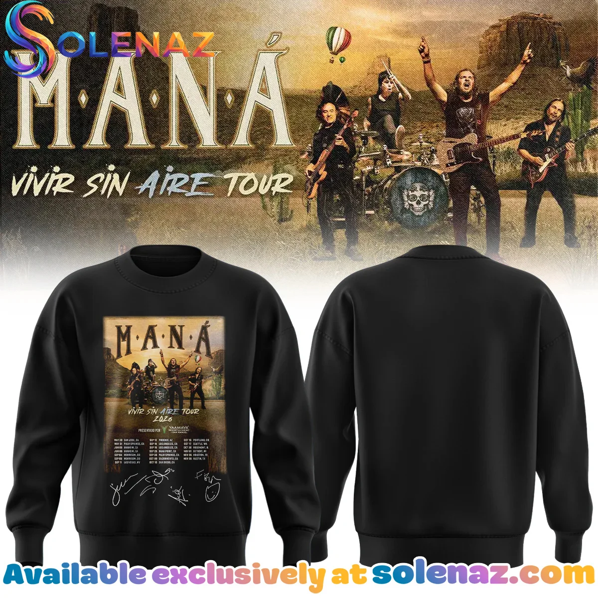 Mana Vivir Sin Aire Tour Shirt & Hoodie
