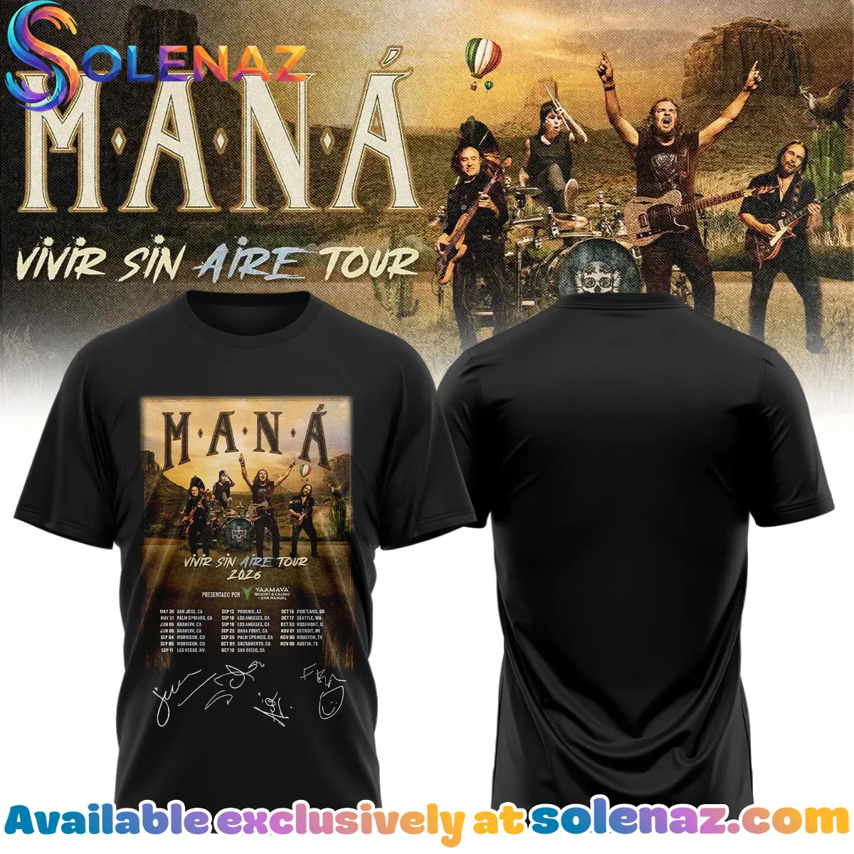 Mana Vivir Sin Aire Tour T-Shirt & Hoodie (Release 2)