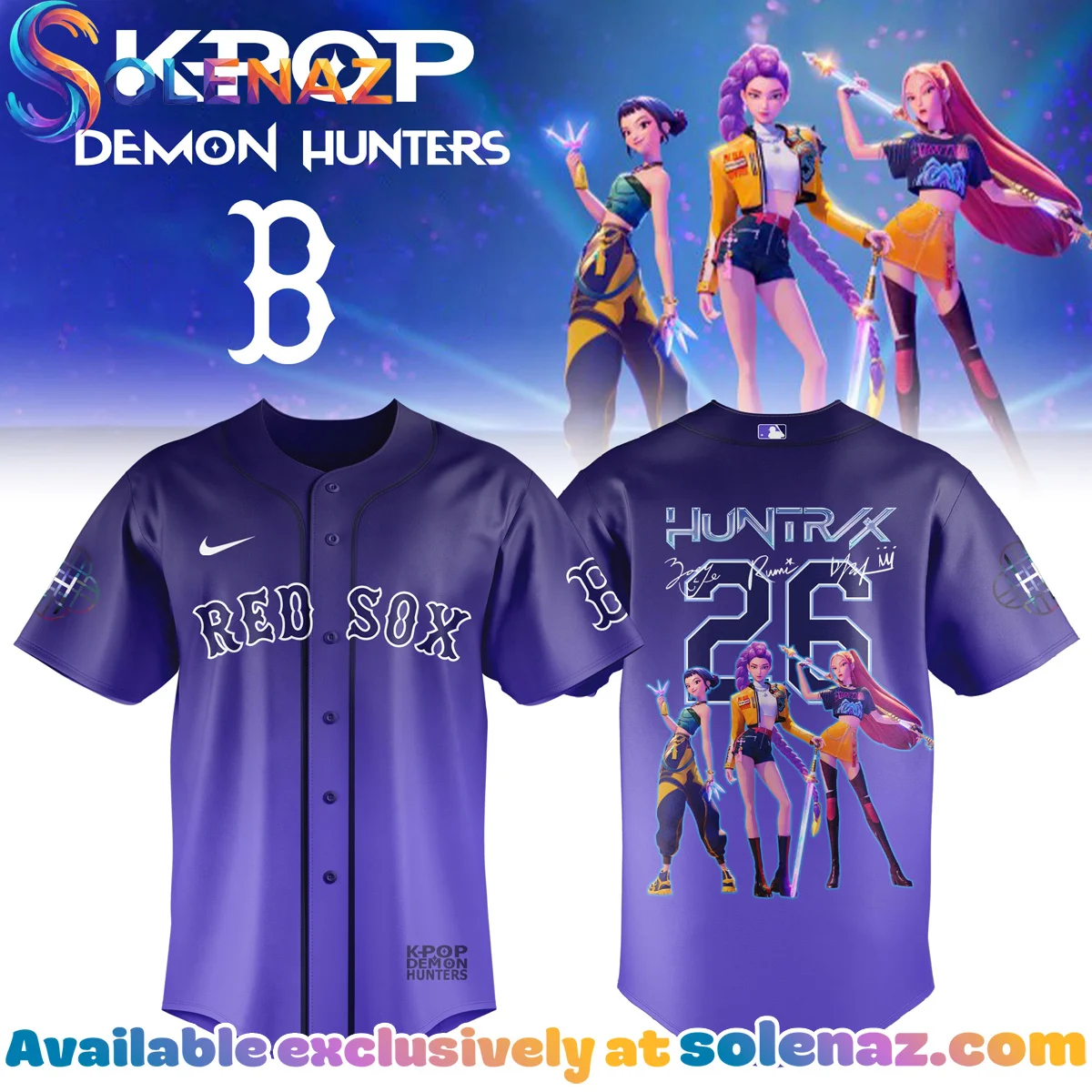 Custom MLB x Kpop Demon Hunters Jersey Gift | Aesthetic Apparel row-111