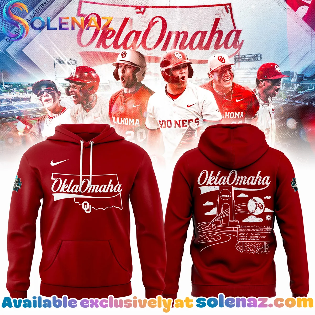 Oklahoma Baseball OklaOmaha Hoodie - 2026 Edition | Grail (Design 2)
