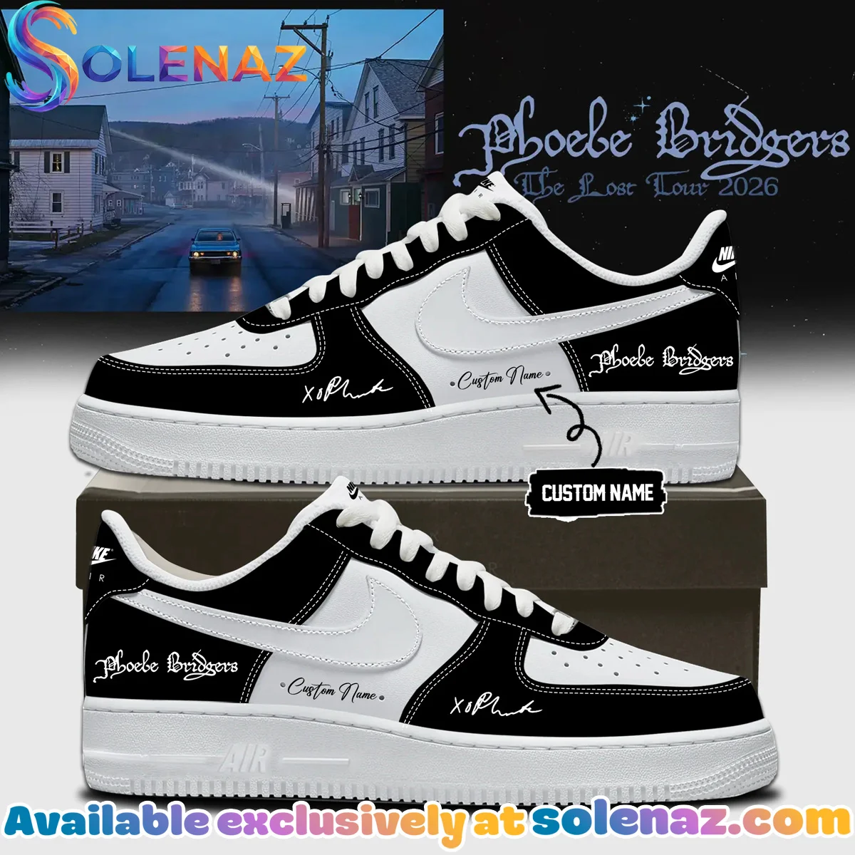 Phoebe Bridgers The Lost Tour Custom Air Force 1 & Jordan 1 Shoes (Style 2)
