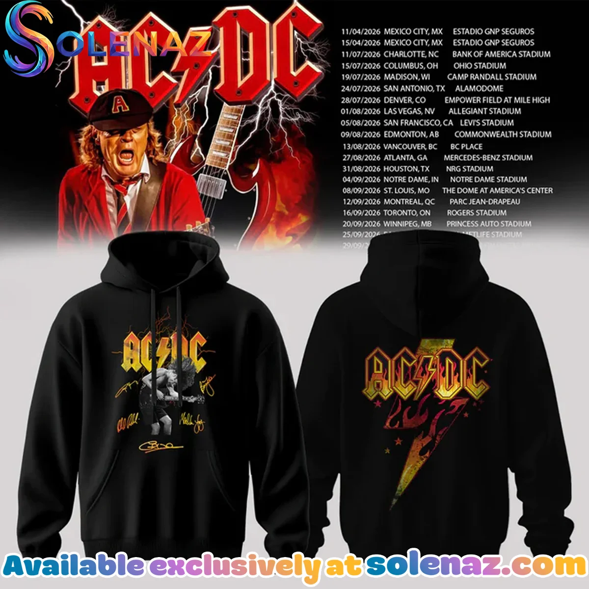 ACDC - Power Up Tour North America Shirt & Hoodie - Variant 3