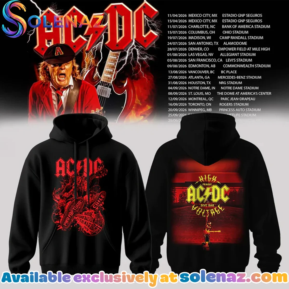 ACDC - Power Up Tour North America Shirt & Hoodie (Release 1)