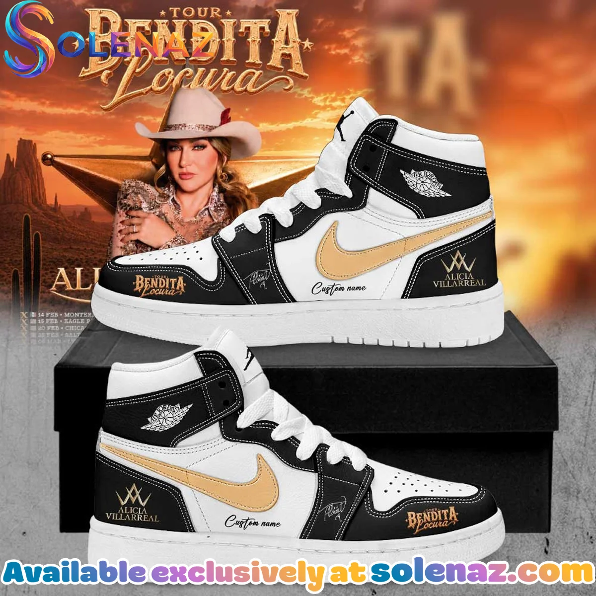Alicia Villarreal Bendita Locura Tour Custom Air Force 1 & Jordan 1 Shoes [Drop 6]