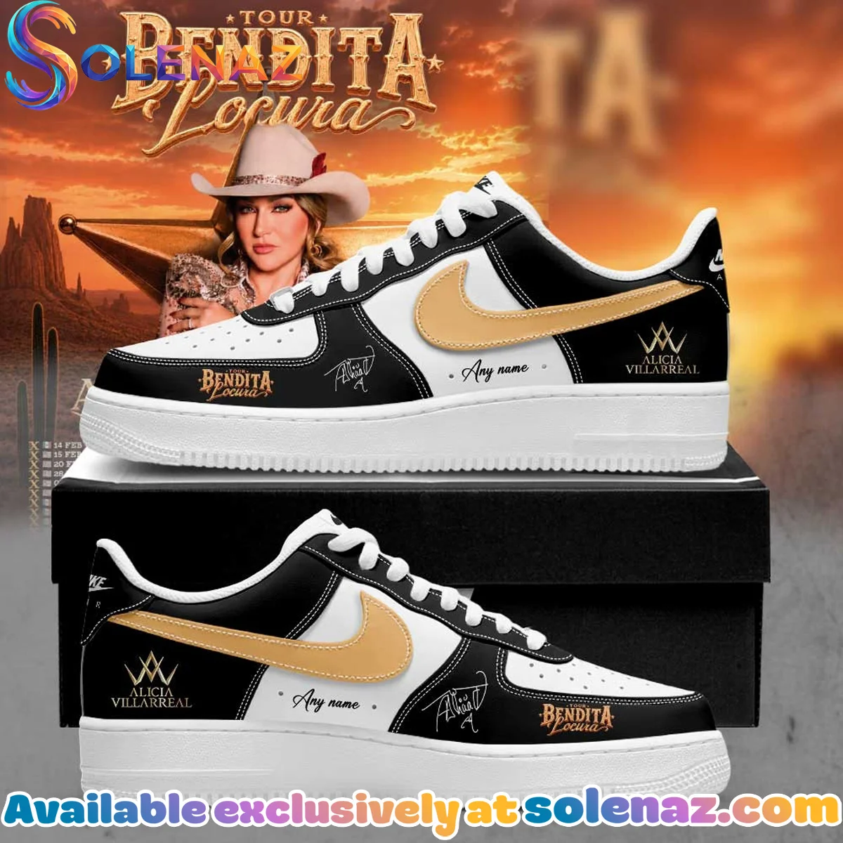 Alicia Villarreal Bendita Locura Tour Custom Air Force 1 & Jordan 1 Shoes (Release 5)
