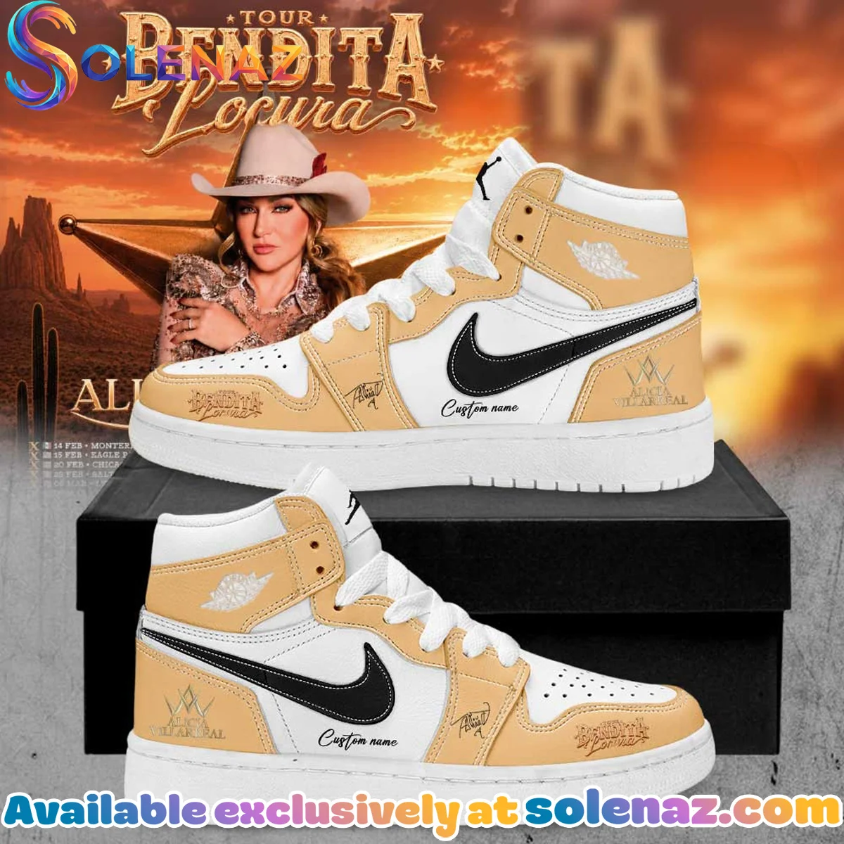 Alicia Villarreal Bendita Locura Tour Custom Air Force 1 & Jordan 1 Shoes - Variant 8