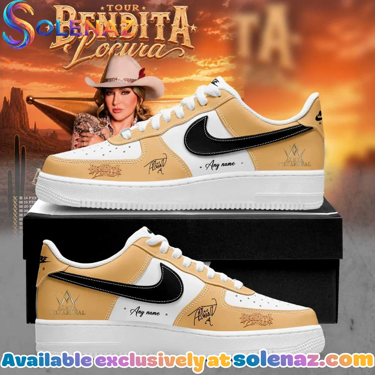 Alicia Villarreal Bendita Locura Tour Custom Air Force 1 & Jordan 1 Shoes [Batch 7]