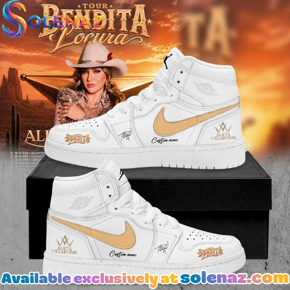 Alicia Villarreal Bendita Locura Tour Custom Air Force 1 & Jordan 1 Shoes - Part 9