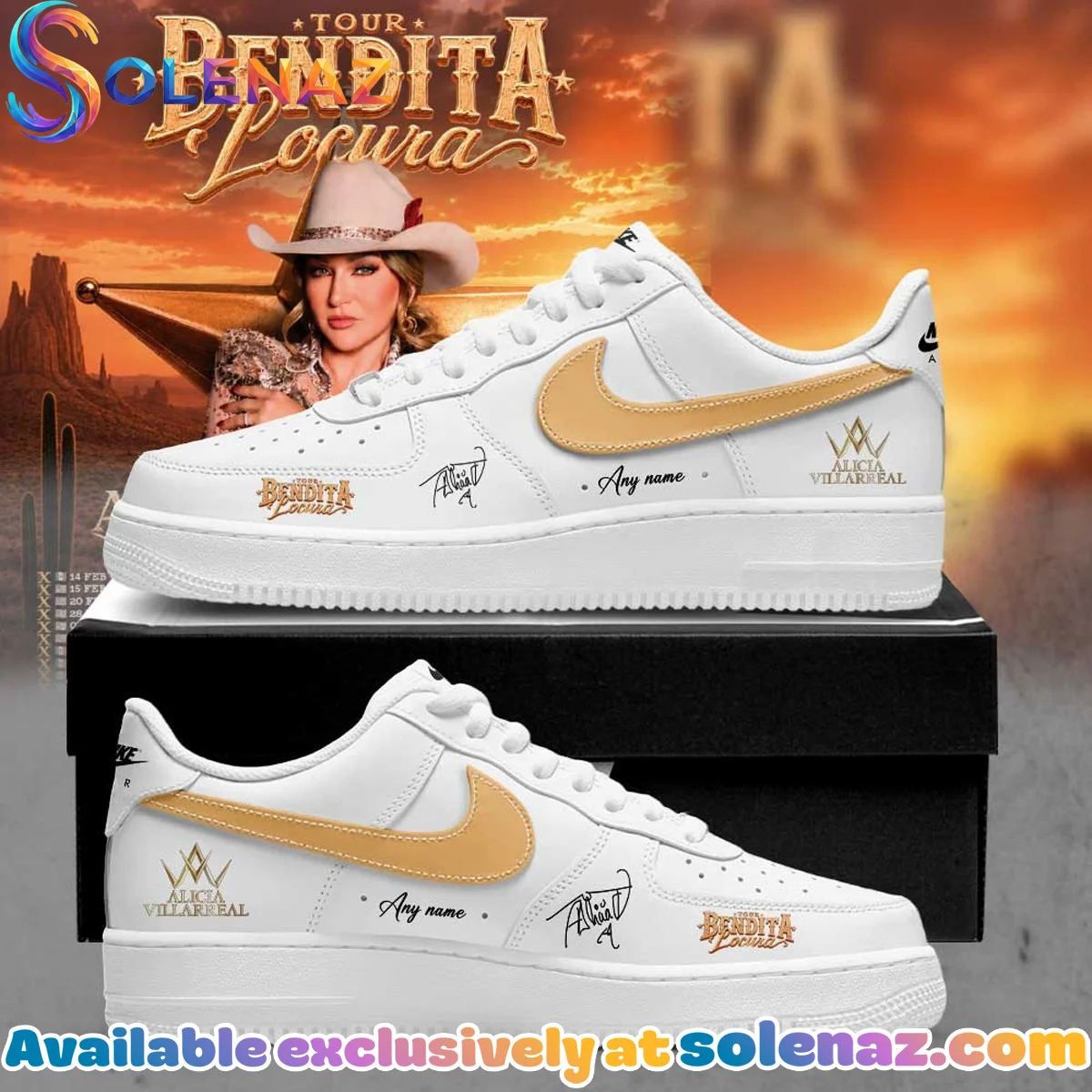 Alicia Villarreal Bendita Locura Tour Custom Air Force 1 & Jordan 1 Shoes [Batch 10]