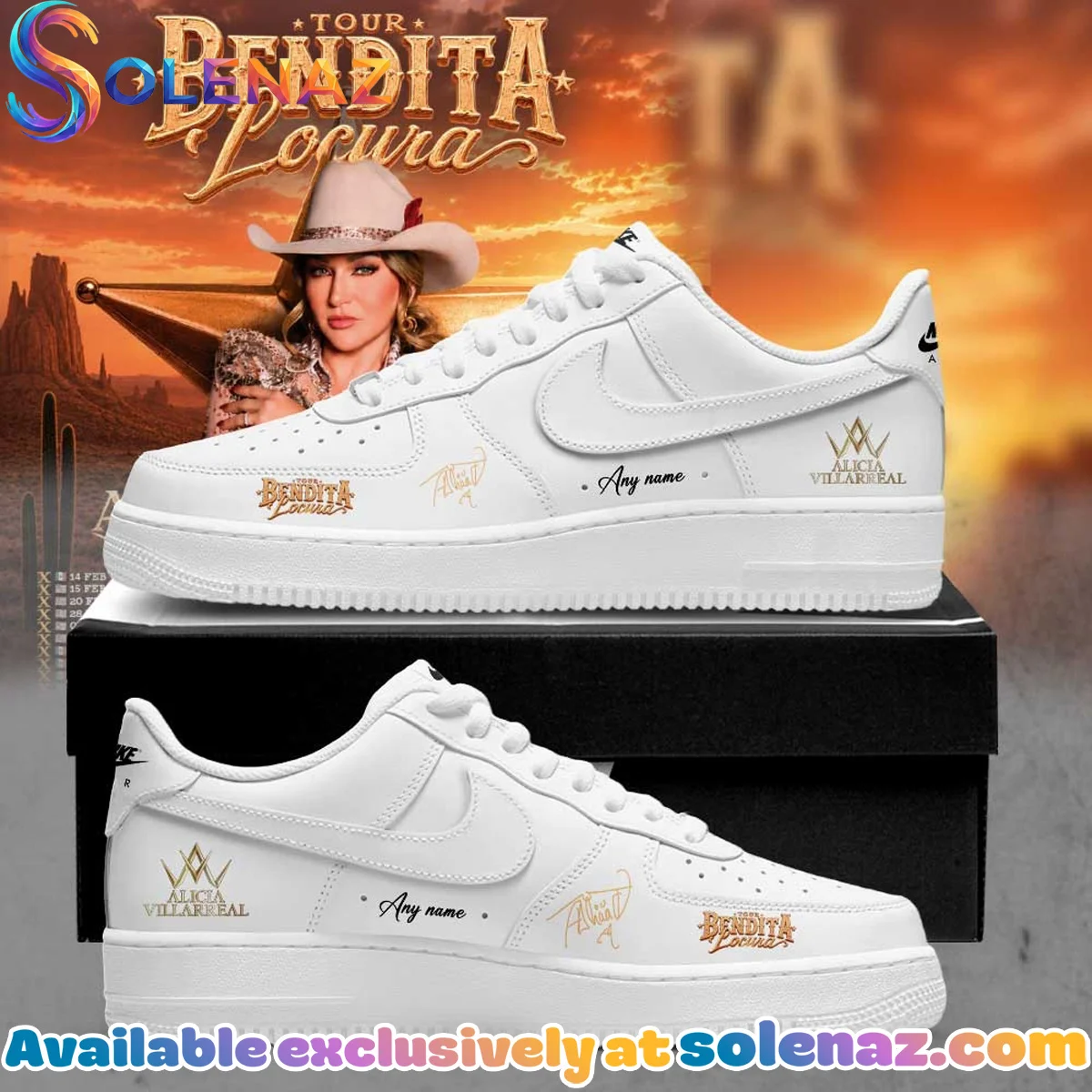Alicia Villarreal Bendita Locura Tour Custom Air Force 1 & Jordan 1 Shoes [Drop 3]