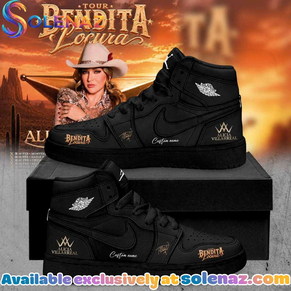 Alicia Villarreal Bendita Locura Tour Custom Air Force 1 & Jordan 1 Shoes - Part 5