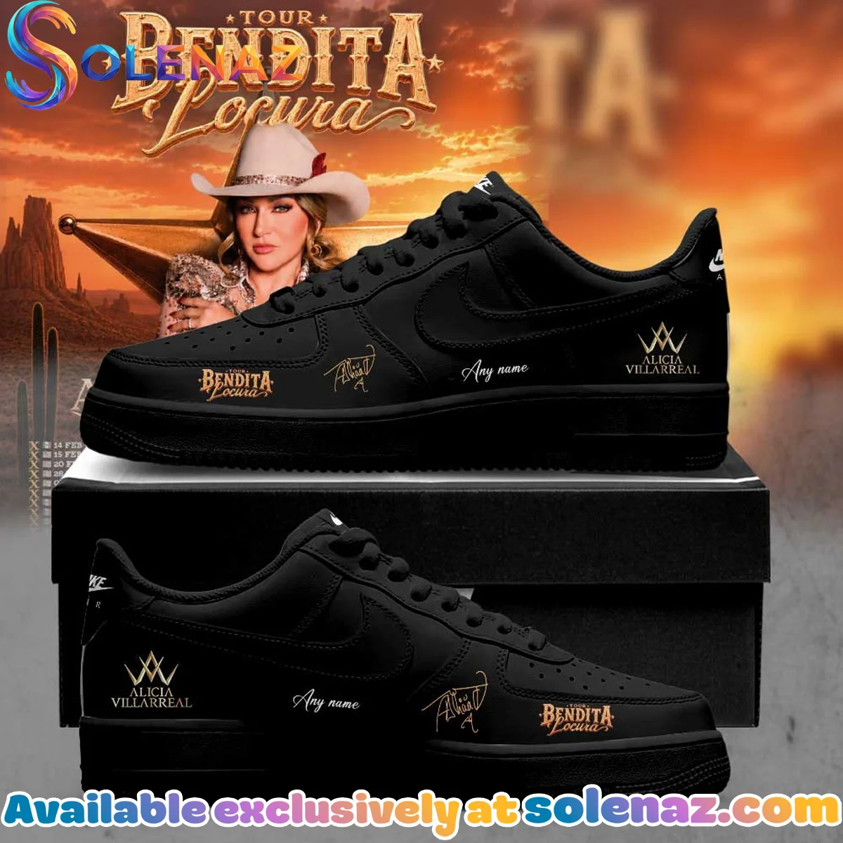 Alicia Villarreal Bendita Locura Tour Custom Air Force 1 & Jordan 1 Shoes - Series 4