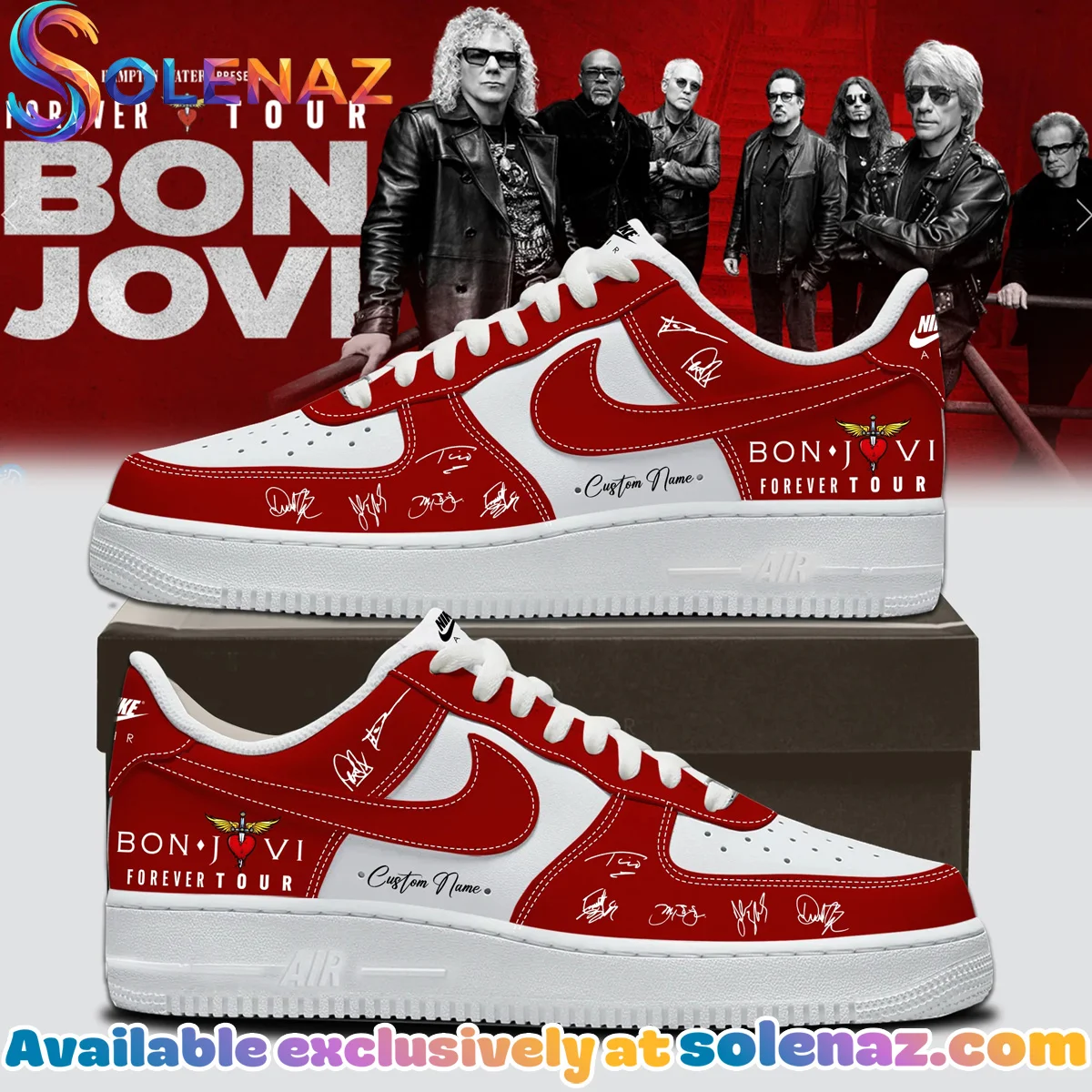 BON JOVI Forever Tour Custom Air Force 1 & Jordan 1 Shoes - Variant 5