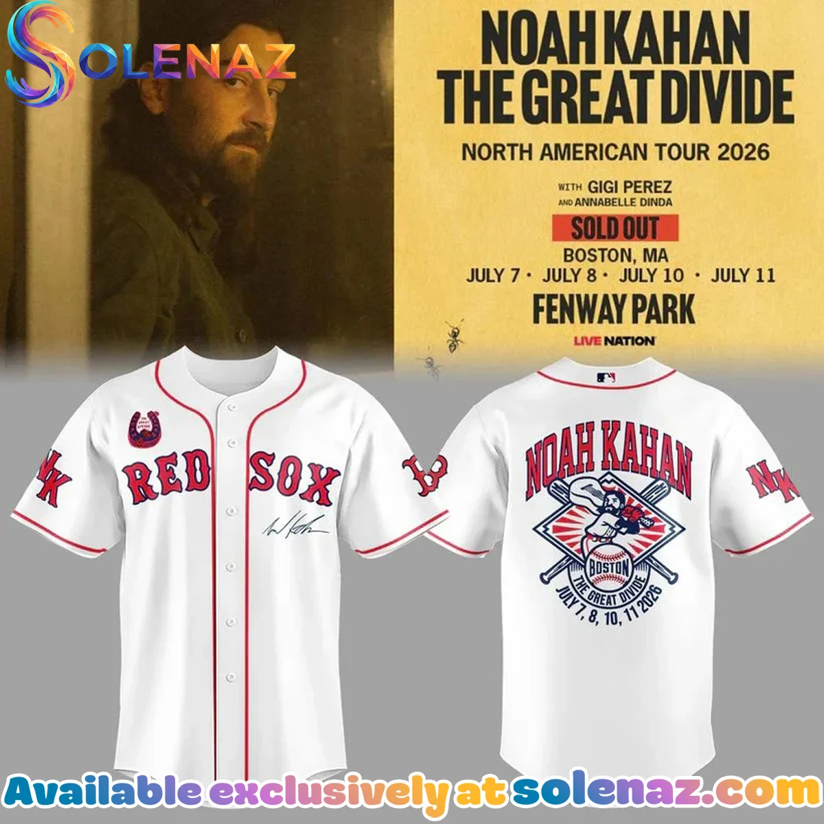 Boston Red Sox x Noah Kahan The Great Divide Tour Jersey (Release 2)
