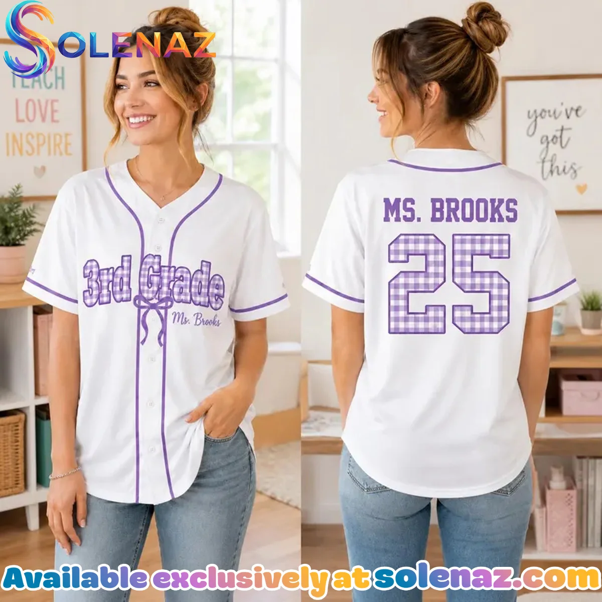 1st Grade Teacher Baseball Jersey (Style 4)