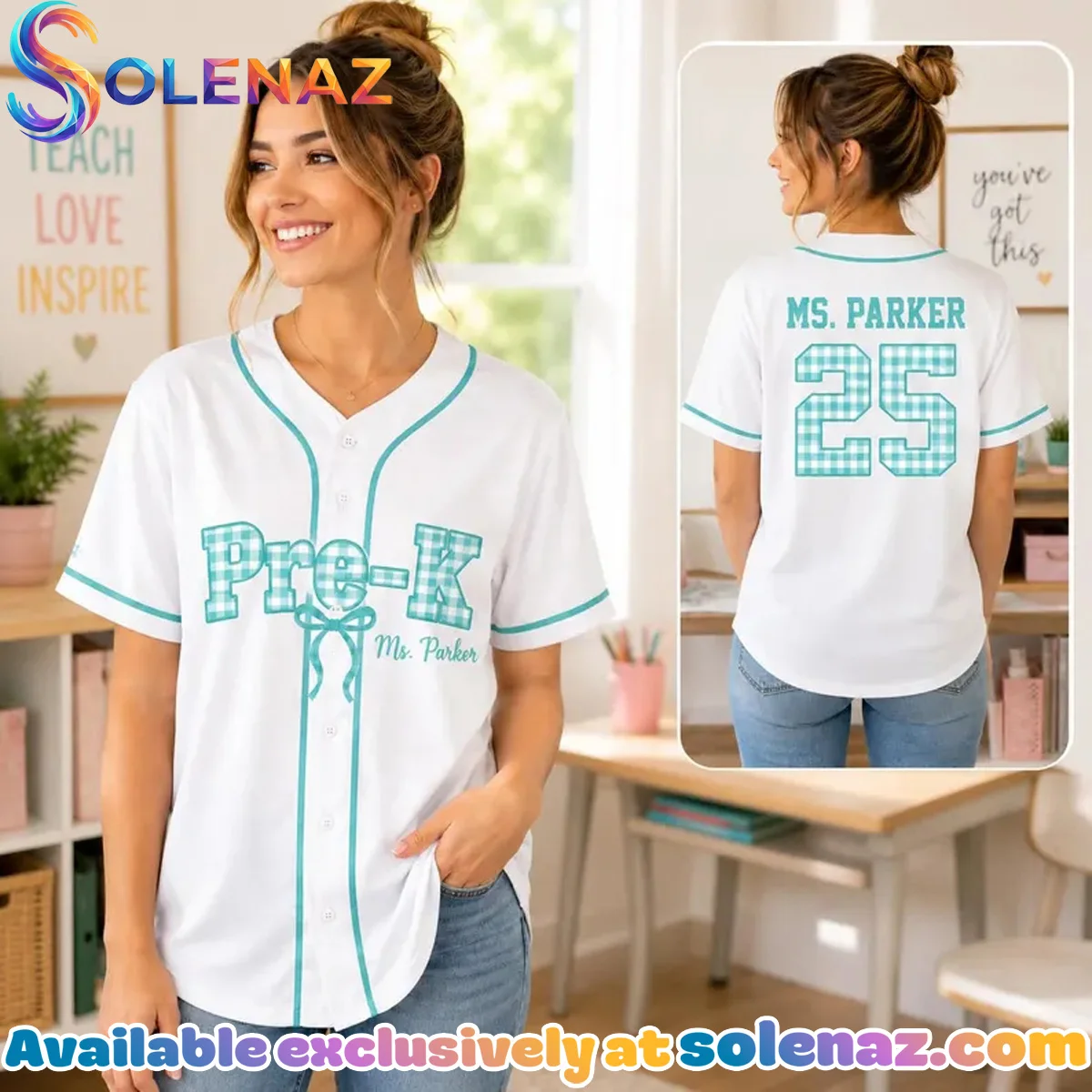 1st Grade Teacher Baseball Jersey (Design 1)