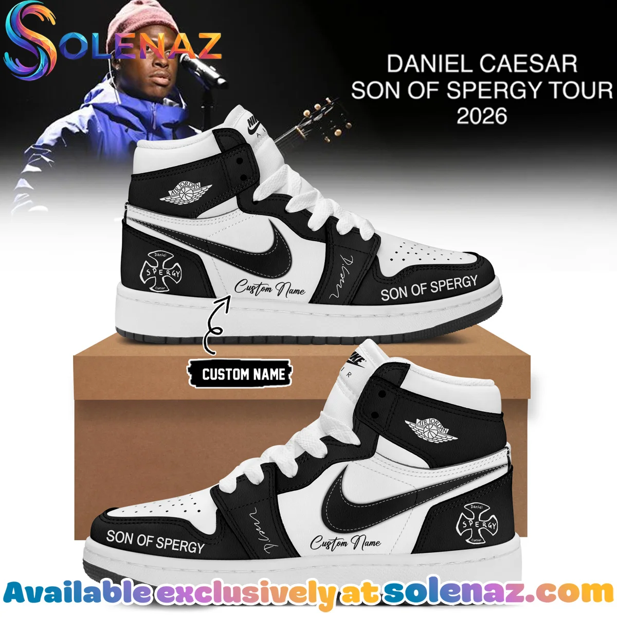 Daniel Caesar Son of Spergy Tour Custom Air Force 1 & Jordan 1 Shoes - Series 5