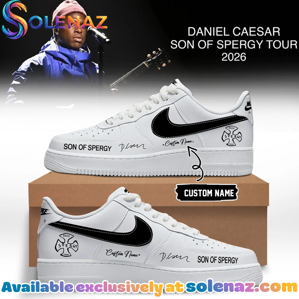 Daniel Caesar Son of Spergy Tour Custom Air Force 1 & Jordan 1 Shoes [Batch 7]
