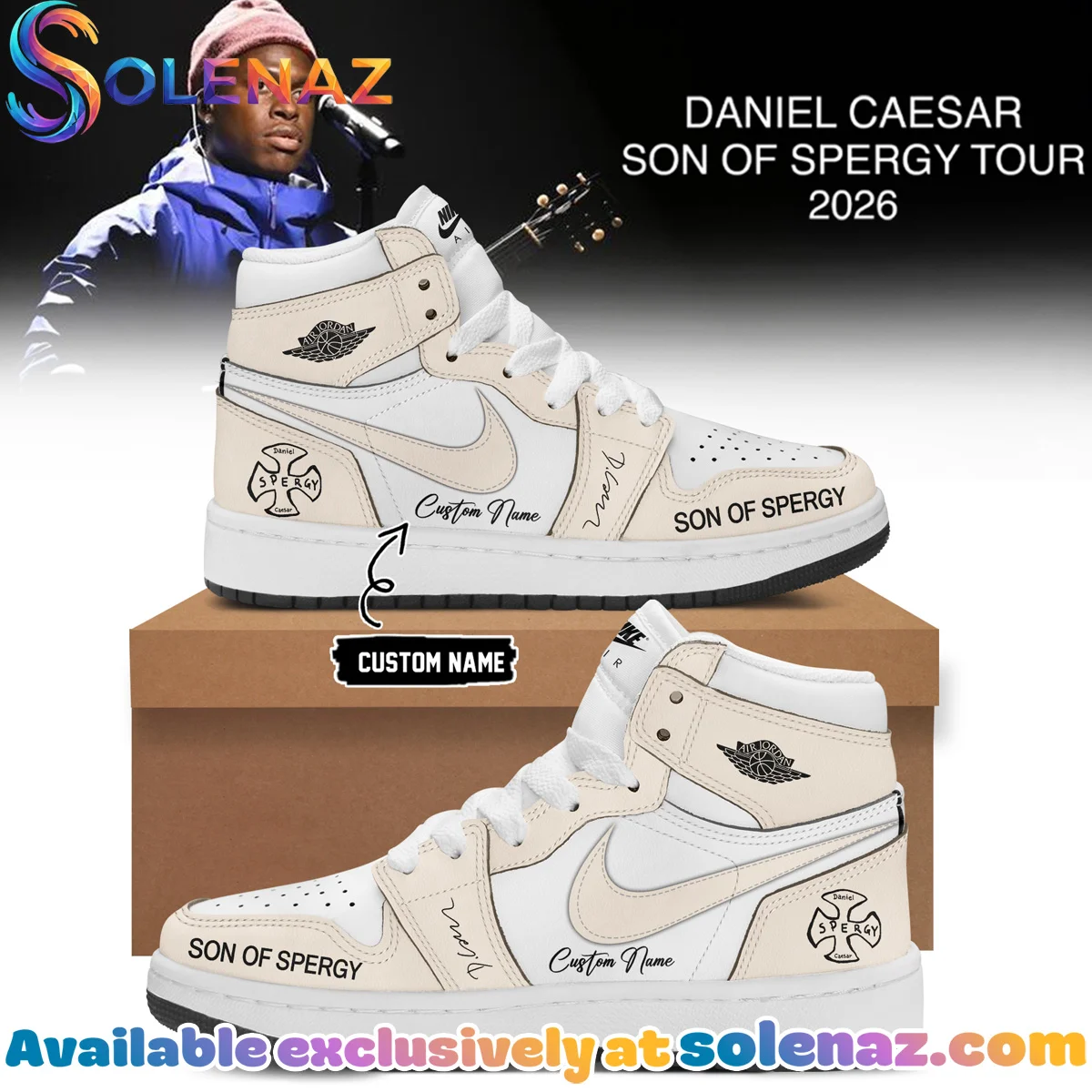 Daniel Caesar Son of Spergy Tour Custom Air Force 1 & Jordan 1 Shoes - Series 9