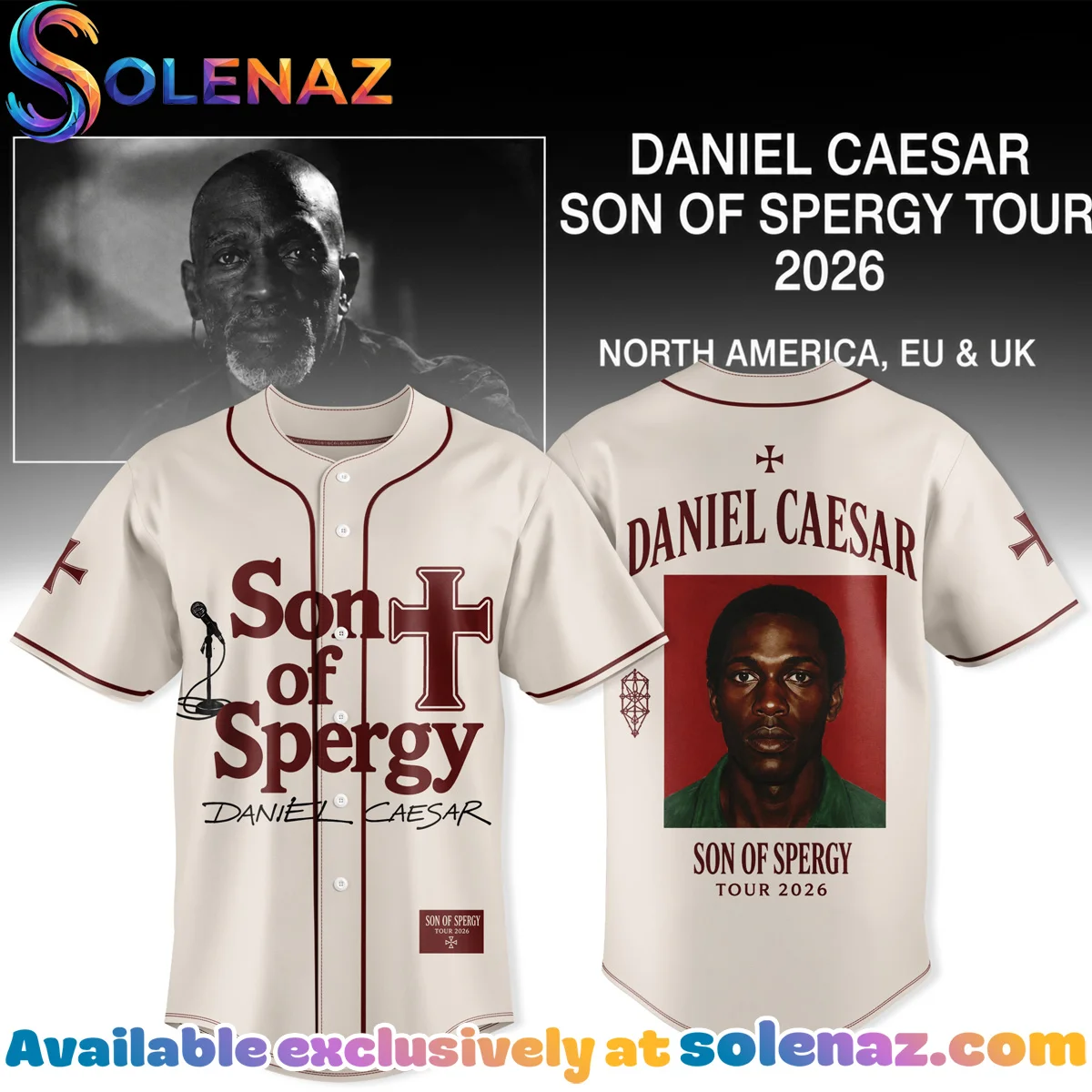 Daniel Caesar Son Of Spergy Tour Baseball Jersey (Release 1)