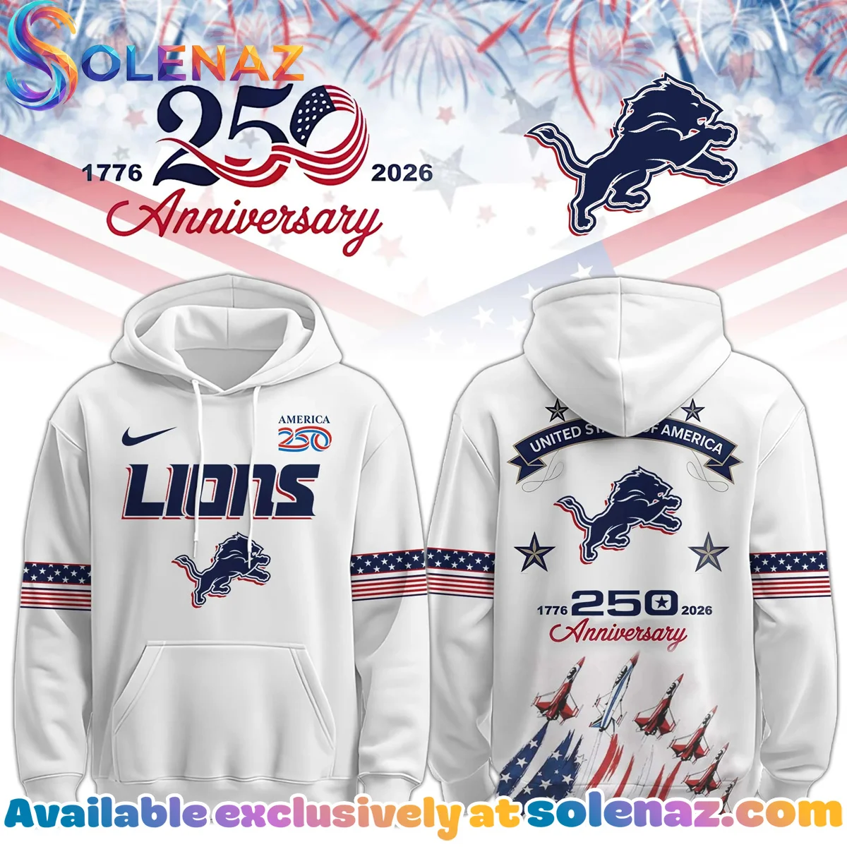 Detroit Lions United States Semiquincentennial Shirt & Hoodie - Series 1
