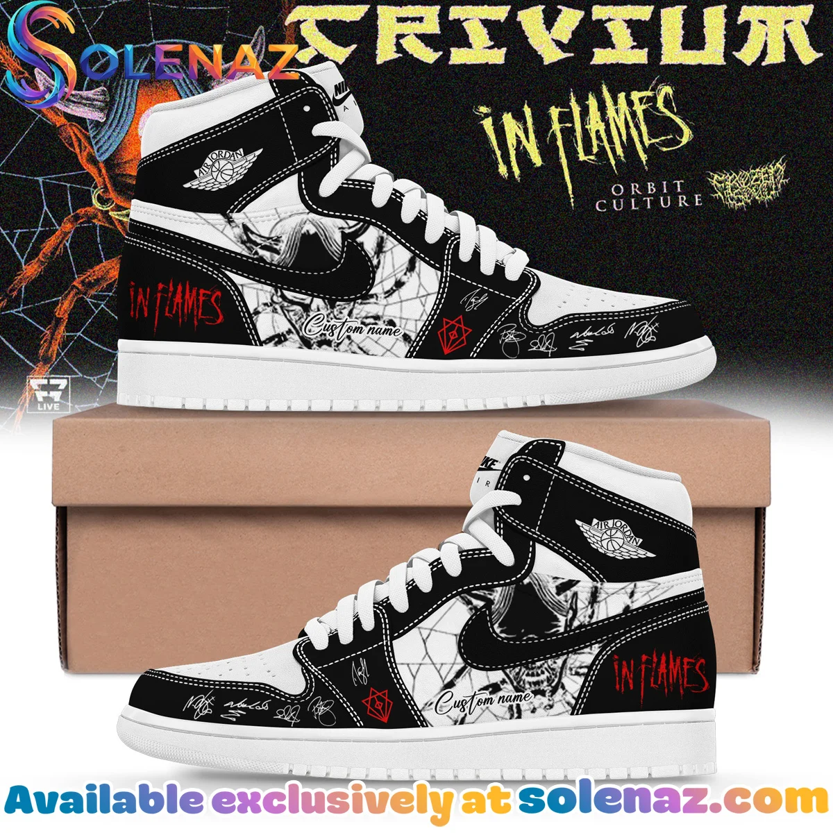 In Flames The Crown In The Grave Tour Custom Air Force 1 & Jordan 1 Shoes - Series 4