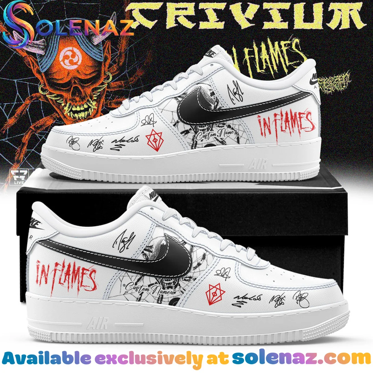 In Flames The Crown In The Grave Tour Custom Air Force 1 & Jordan 1 Shoes [Drop 6]