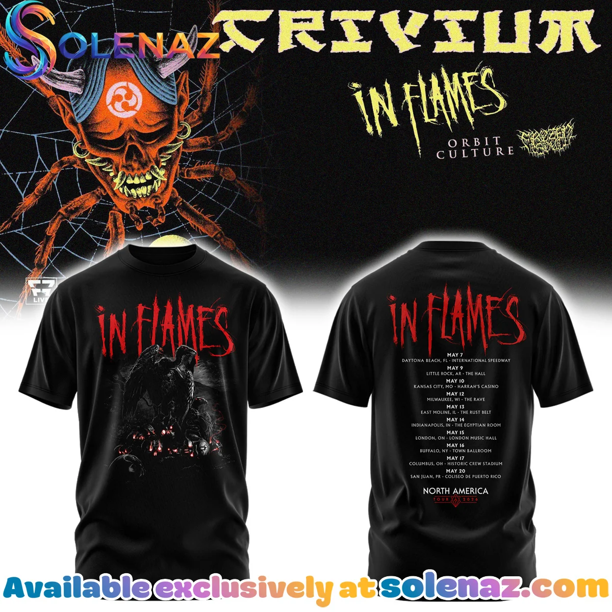 In Flames The Crown In The Grave Tour T-Shirt & Hoodie (Style 12)