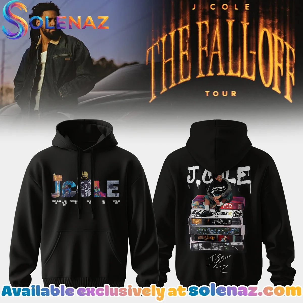 J Cole The Fall-Off Tour T-Shirt & Hoodie (Style 2)