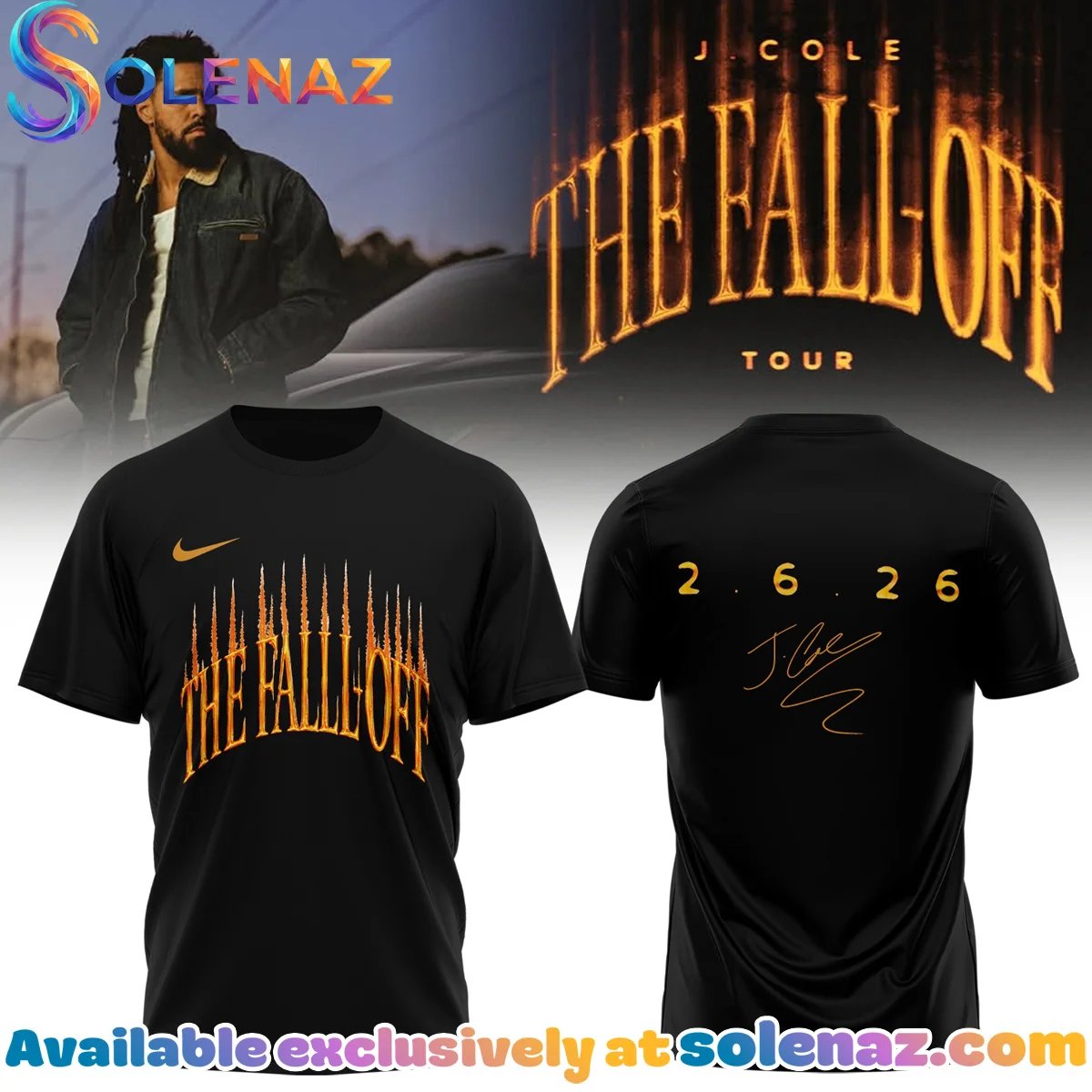J Cole The Fall-Off Tour Shirt & Hoodie (Style 9)