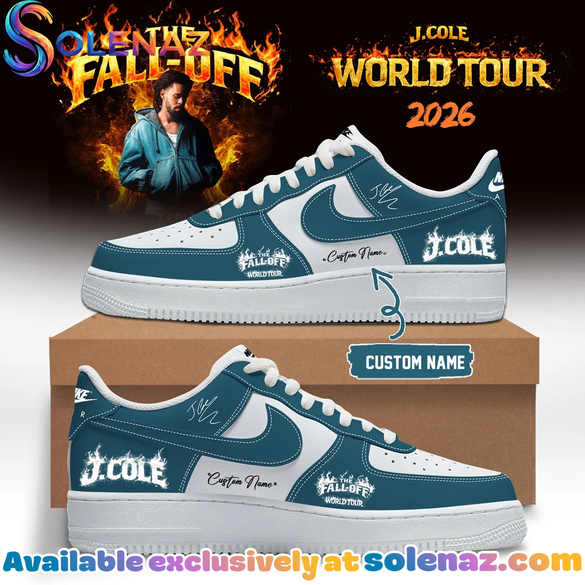J Cole The Fall-Off Tour Custom Air Force 1 & Jordan 1 Shoes - Series 8