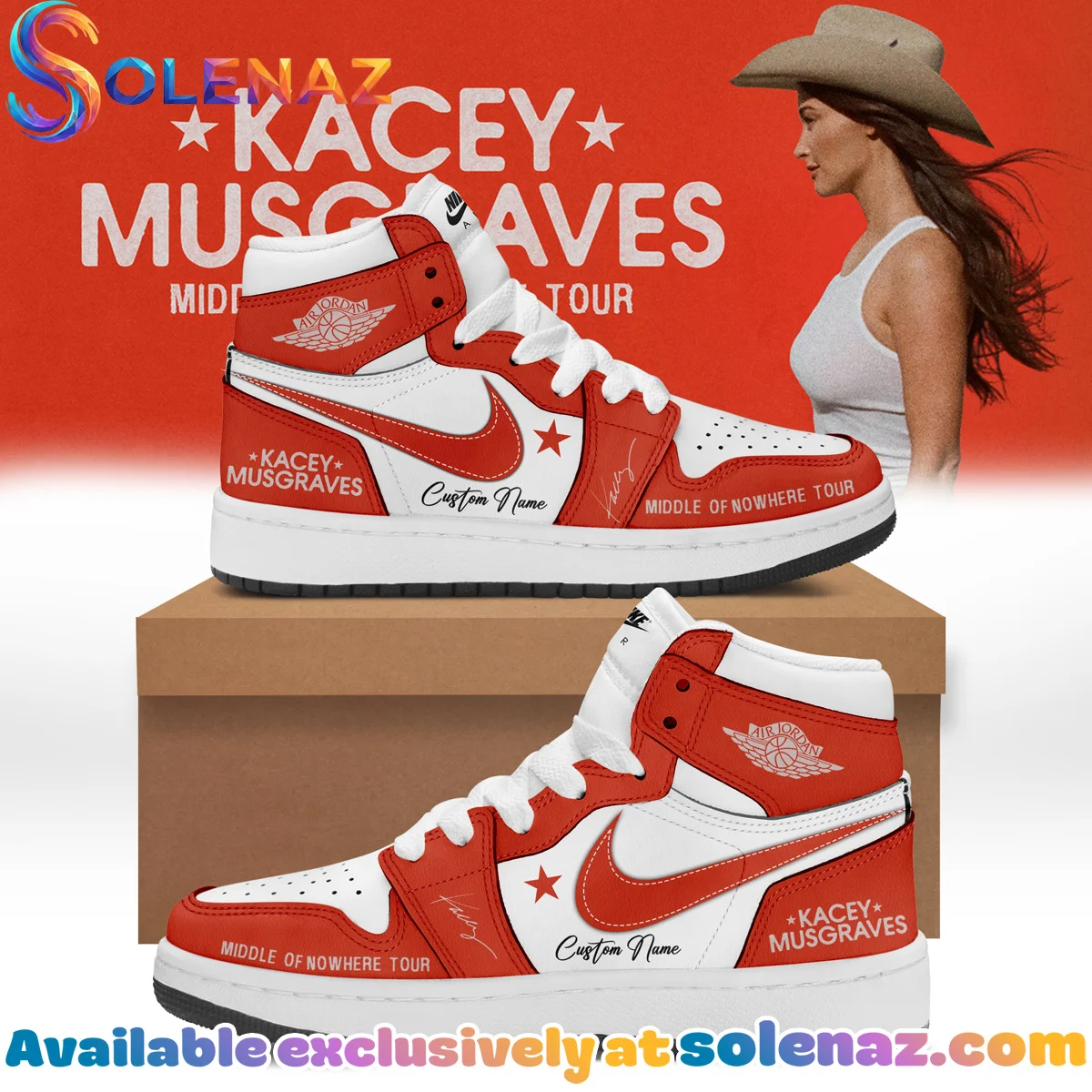 Kacey Musgraves Middle of Nowhere Tour Custom Air Force 1 & Jordan 1 Shoes (Release 5)