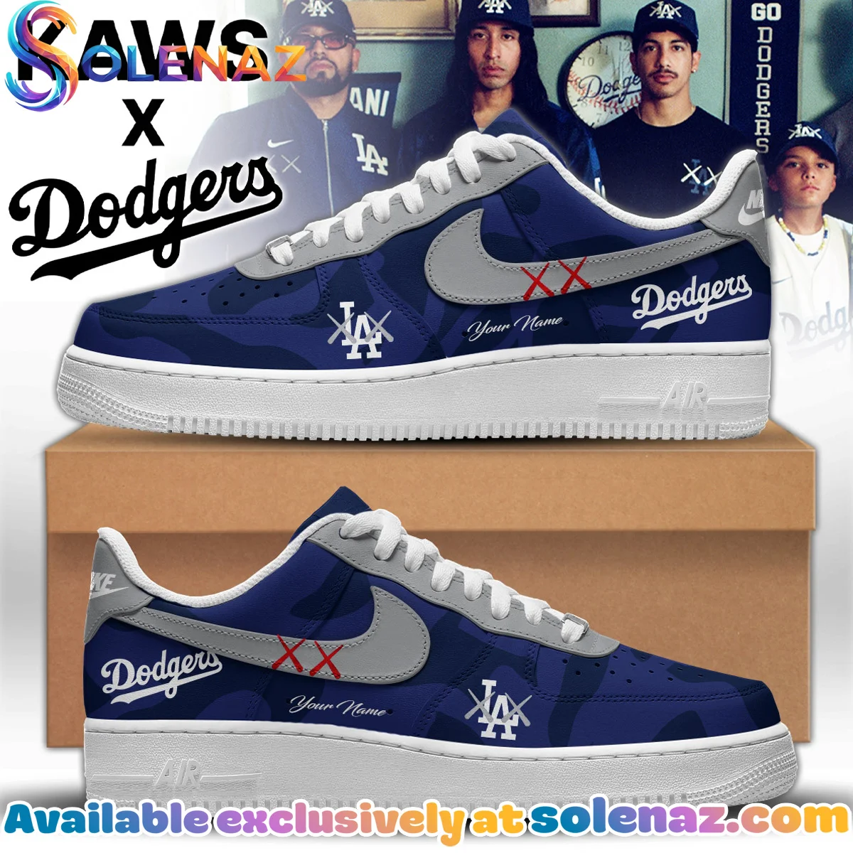 Kaws x Dodgers Custom Air Force 1 & Jordan 1 Shoes - Part 1