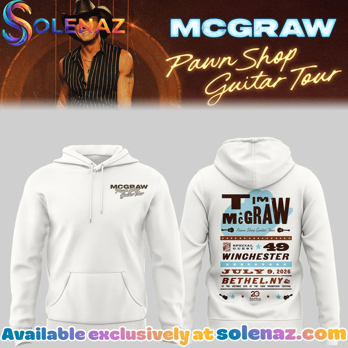 Pawn Shop Guitar Tour Bethel NY T-Shirt & Hoodie (Design 3)