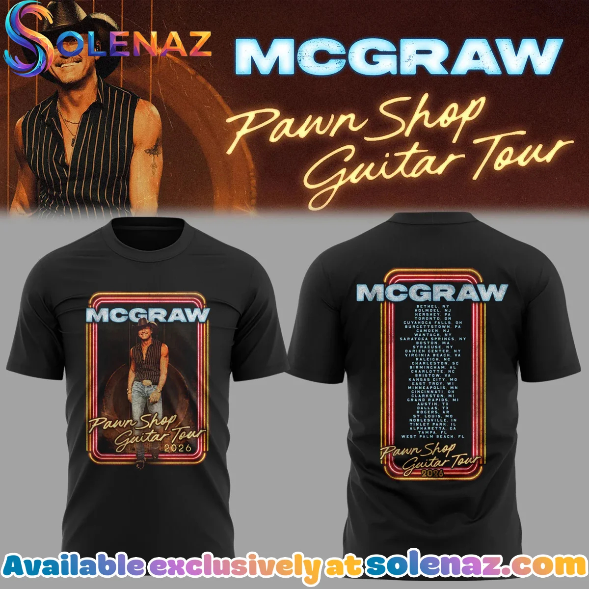Pawn Shop Guitar Tour Bethel NY Shirt & Hoodie [Drop 6]