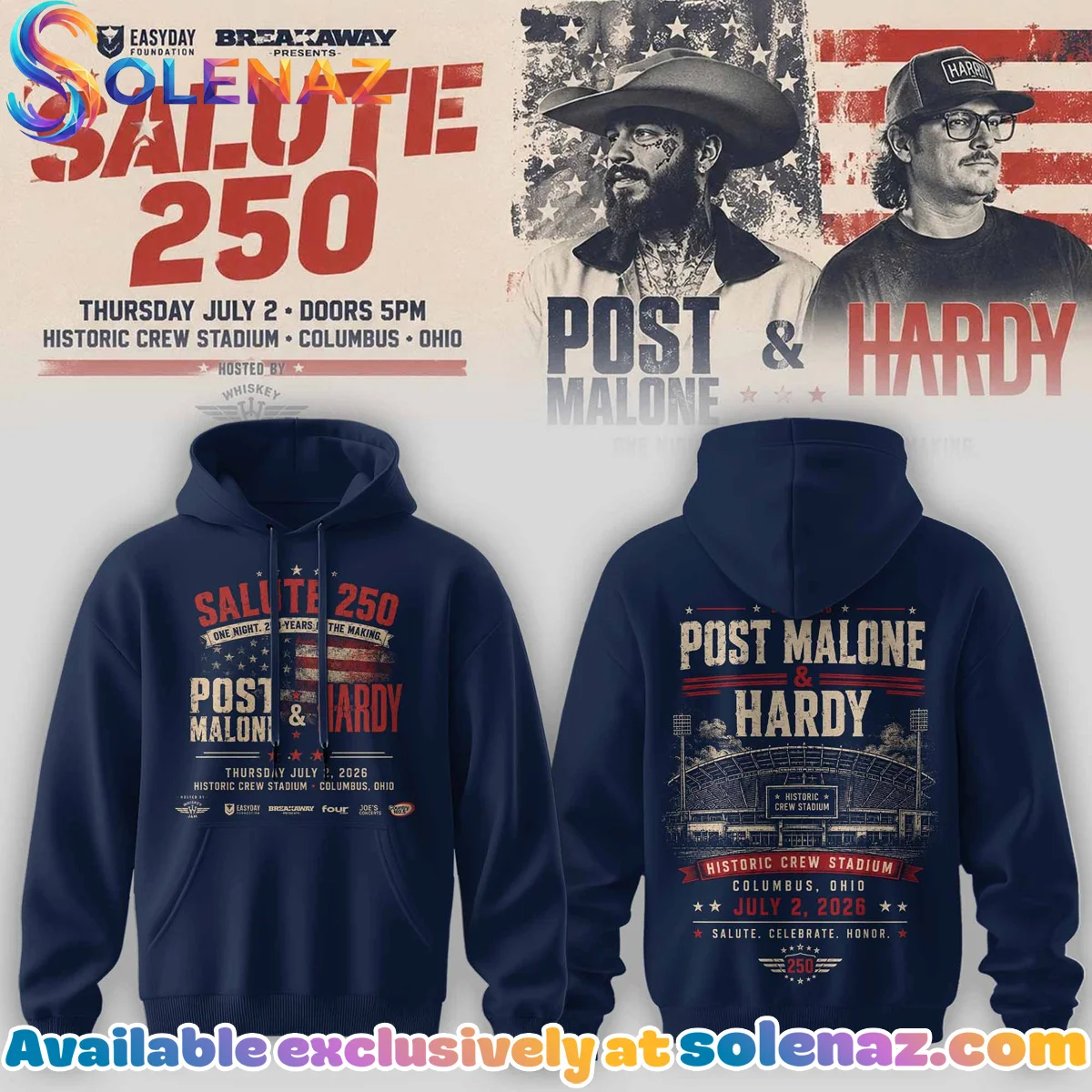 Salute 250 Columbus, OH Shirt & Hoodie (Design 3)