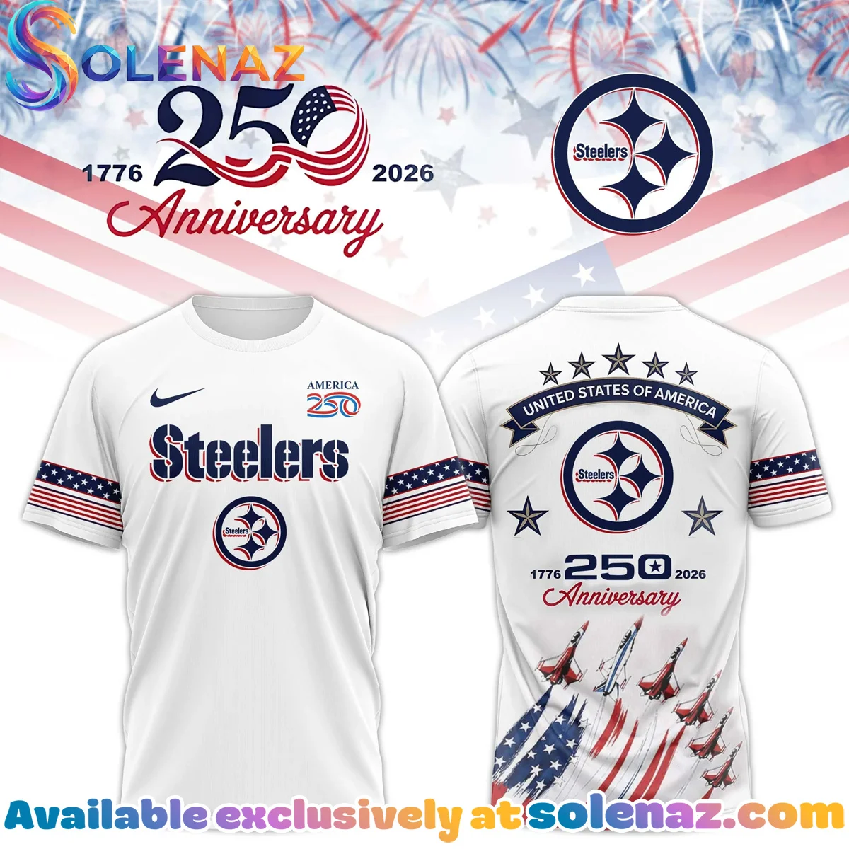 Pittsburgh Steelers United States Semiquincentennial T-Shirt & Hoodie - Variant 3