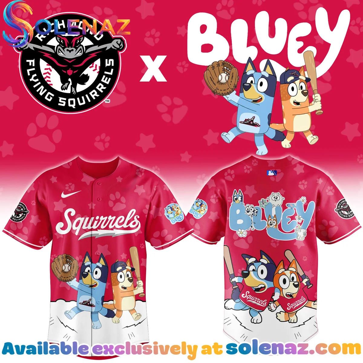 Richmond Flying Squirrels x Bluey Jersey Richmond Flying Squirrels x Bluey Jersey