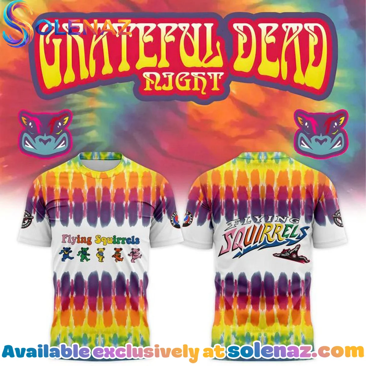 Richmond Flying Squirrels x Grateful Dead Shirt & Hoodie (Style 2)