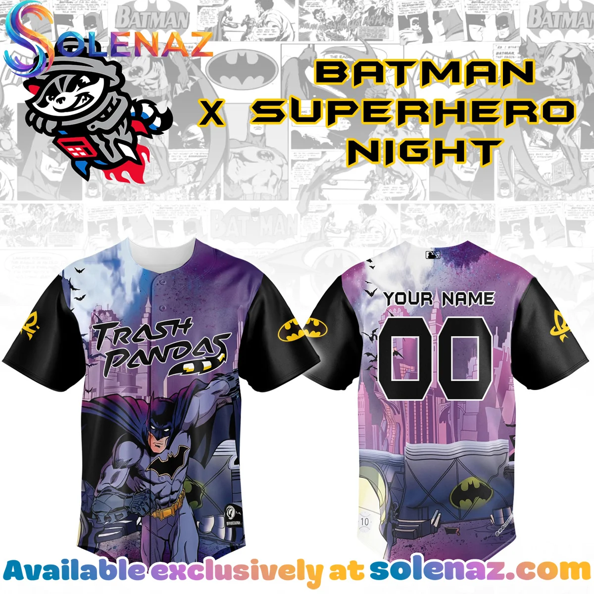 Rocket City Trash Pandas x Batman Jersey Rocket City Trash Pandas x Batman Jersey